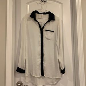 Free People tuxedo blouse M
